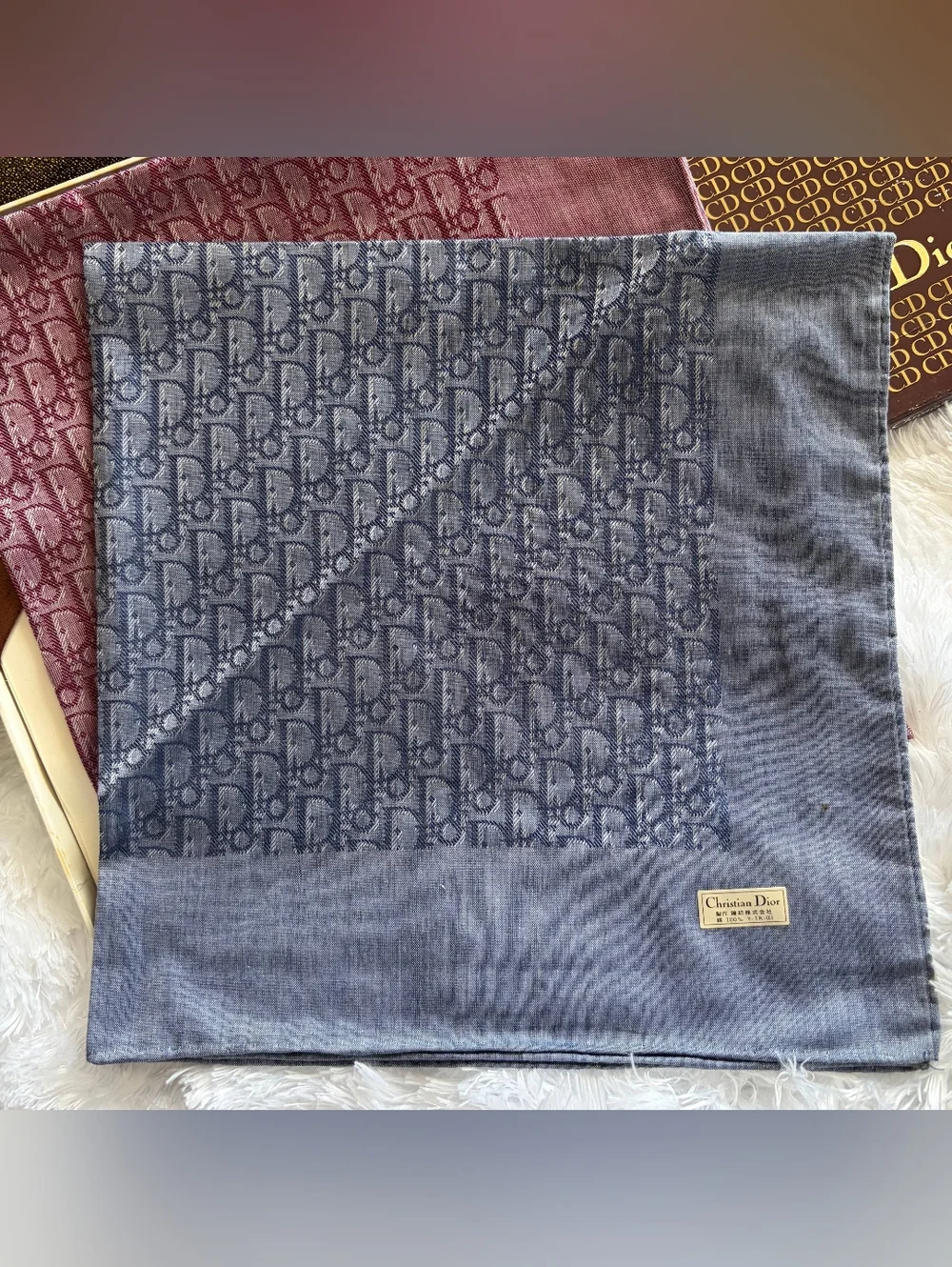 New Christian Dior Vintage Monogram Bandana Scarf Small / Handkerchief